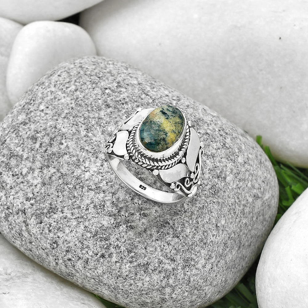 Natural Blue Scheelite - Turkey Ring size-7 R-1507 SDR188655