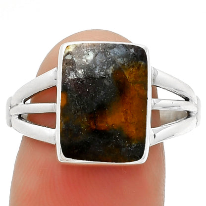 Natural Indian Blanket Jasper Ring size-9 R-1003 SDR188676