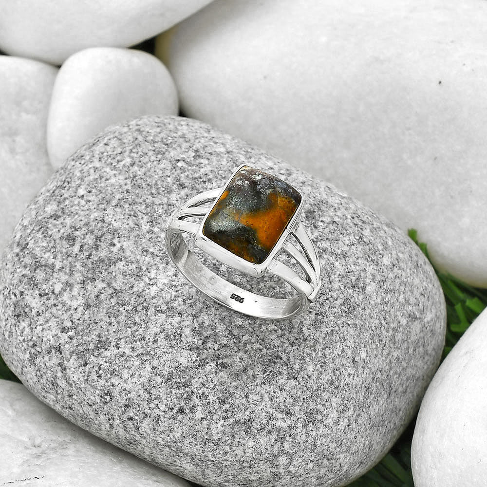 Natural Indian Blanket Jasper Ring size-9 R-1003 SDR188676