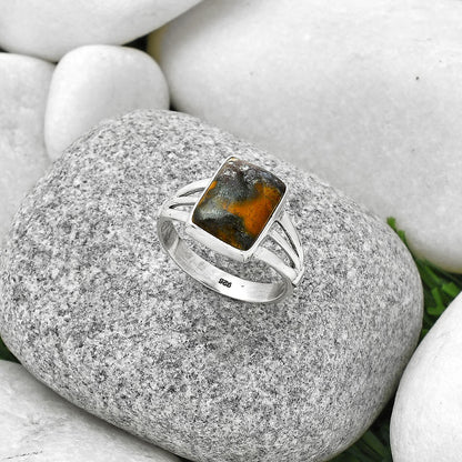 Natural Indian Blanket Jasper Ring size-9 R-1003 SDR188676