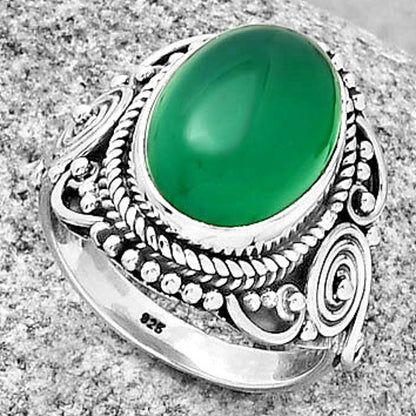 Natural Green Onyx Ring size-7.5 R-1291 SDR188714