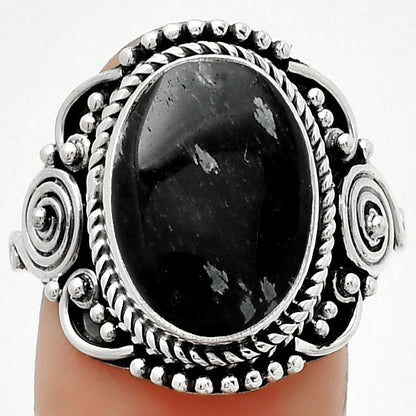 Natural Snow Flake Obsidian Ring size-8.5 R-1291 SDR188718