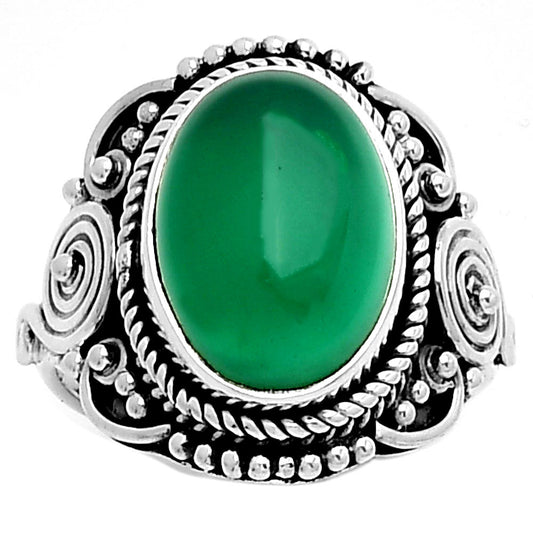 Natural Green Onyx Ring size-8 R-1291 SDR188736