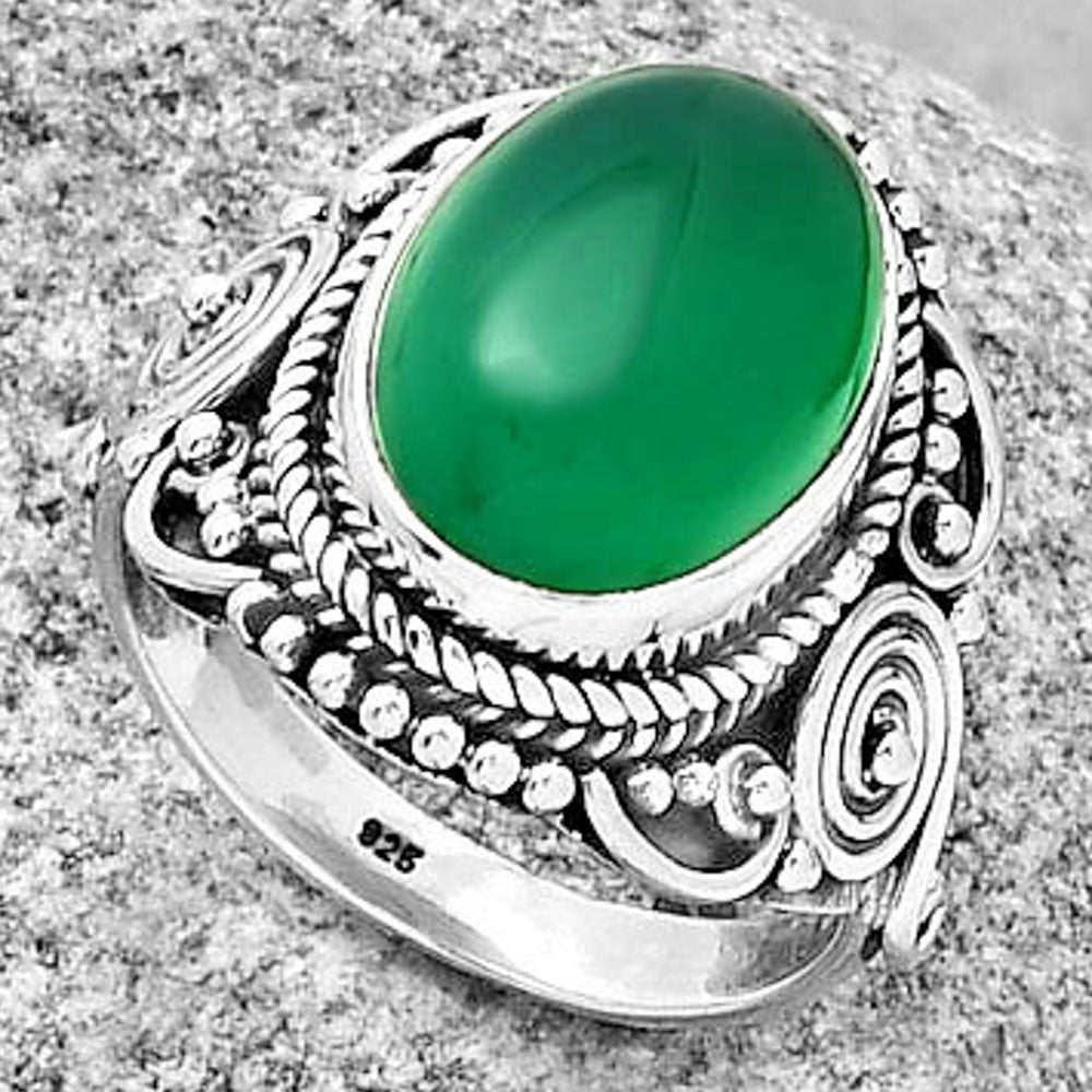 Natural Green Onyx Ring size-8 R-1291 SDR188736