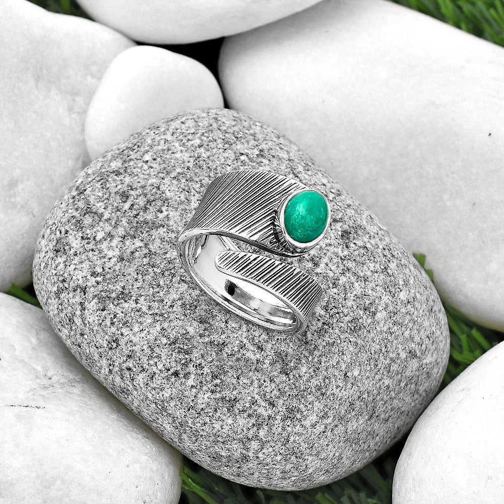 Adjustable - Turquoise Magnesite Ring size-8.5 R-1374 SDR188777