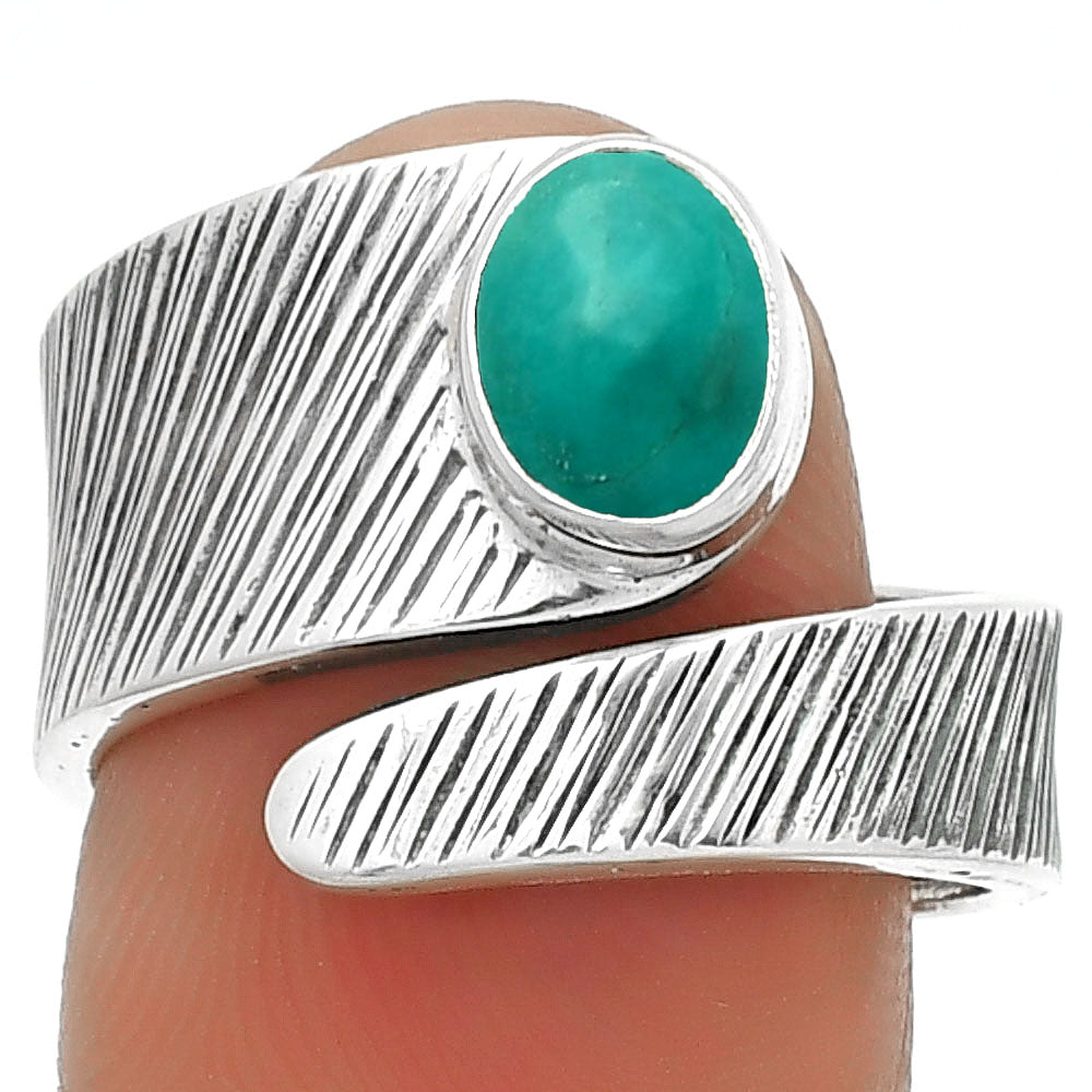 Adjustable - Turquoise Magnesite Ring size-8 R-1374 SDR188778