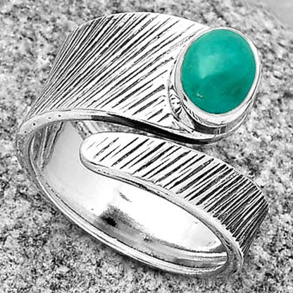 Adjustable - Turquoise Magnesite Ring size-8 R-1374 SDR188778