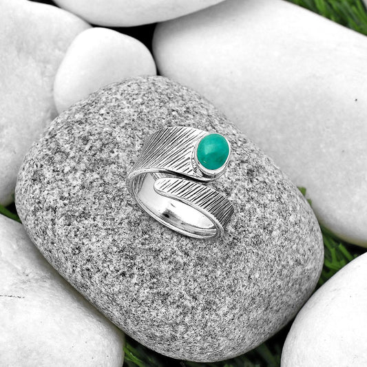 Adjustable - Turquoise Magnesite Ring size-8 R-1374 SDR188778