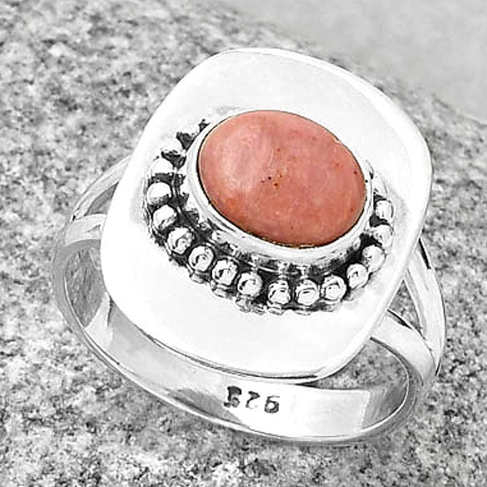 Natural Pink Tulip Quartz Ring size-8 R-1458 SDR189125