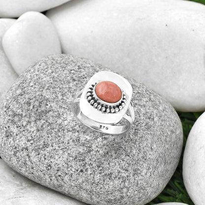 Natural Pink Tulip Quartz Ring size-8 R-1458 SDR189125