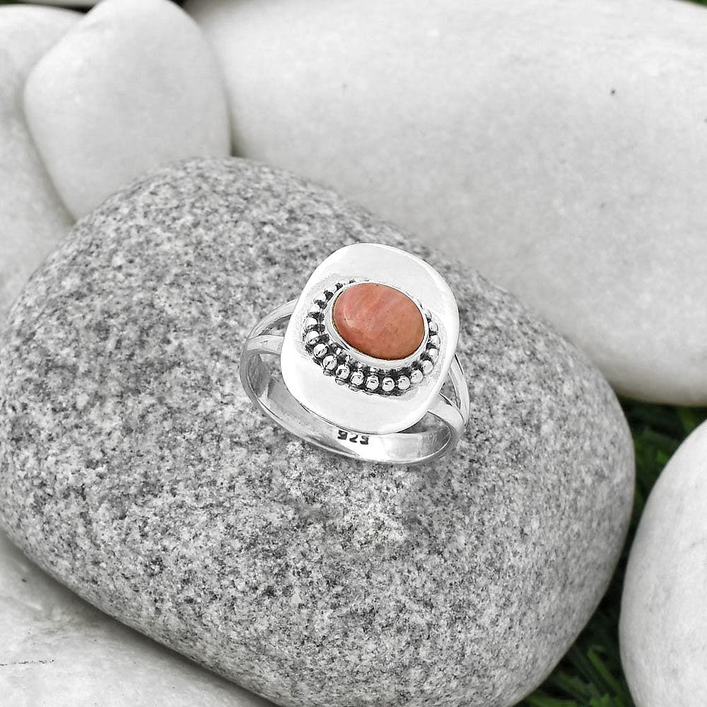 Natural Pink Tulip Quartz Ring size-8.5 R-1458 SDR189132