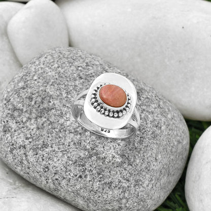 Natural Pink Tulip Quartz Ring size-8.5 R-1458 SDR189132