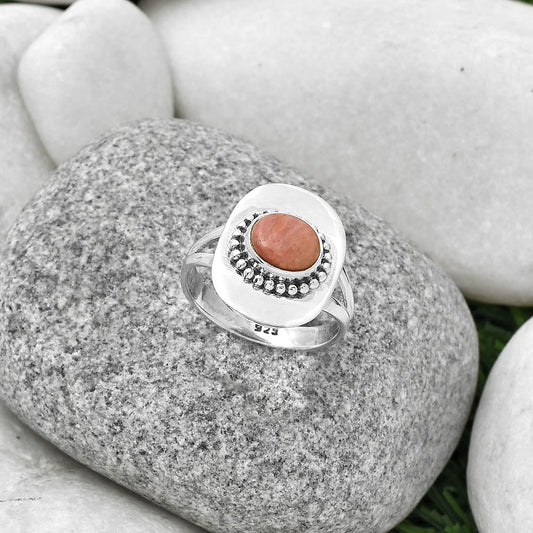 Natural Pink Tulip Quartz Ring size-8.5 R-1458 SDR189132