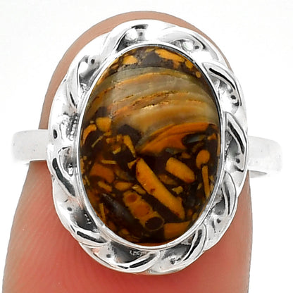 Natural Coquina Fossil Jasper India Ring size-7 R-1083 SDR189200