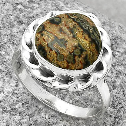Natural Viper Skin Jasper Ring size-8.5 R-1083 SDR189202