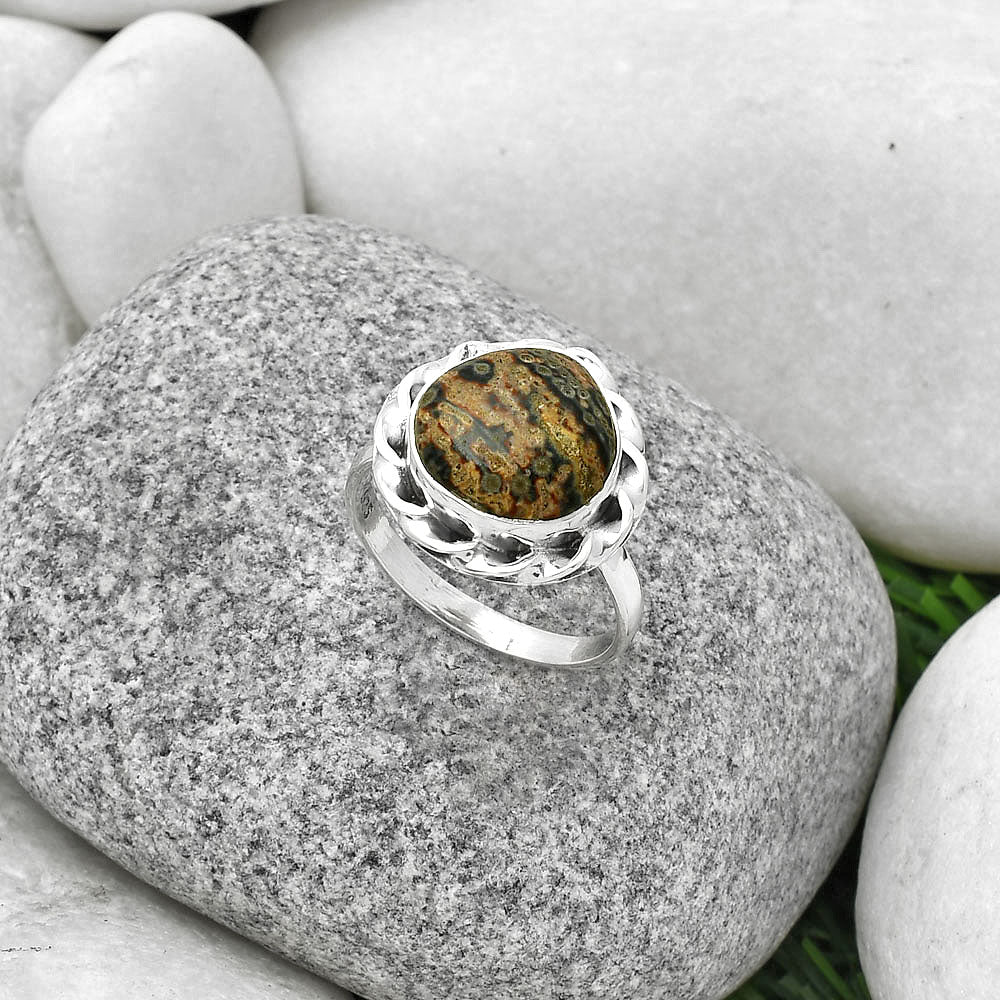 Natural Viper Skin Jasper Ring size-8.5 R-1083 SDR189202