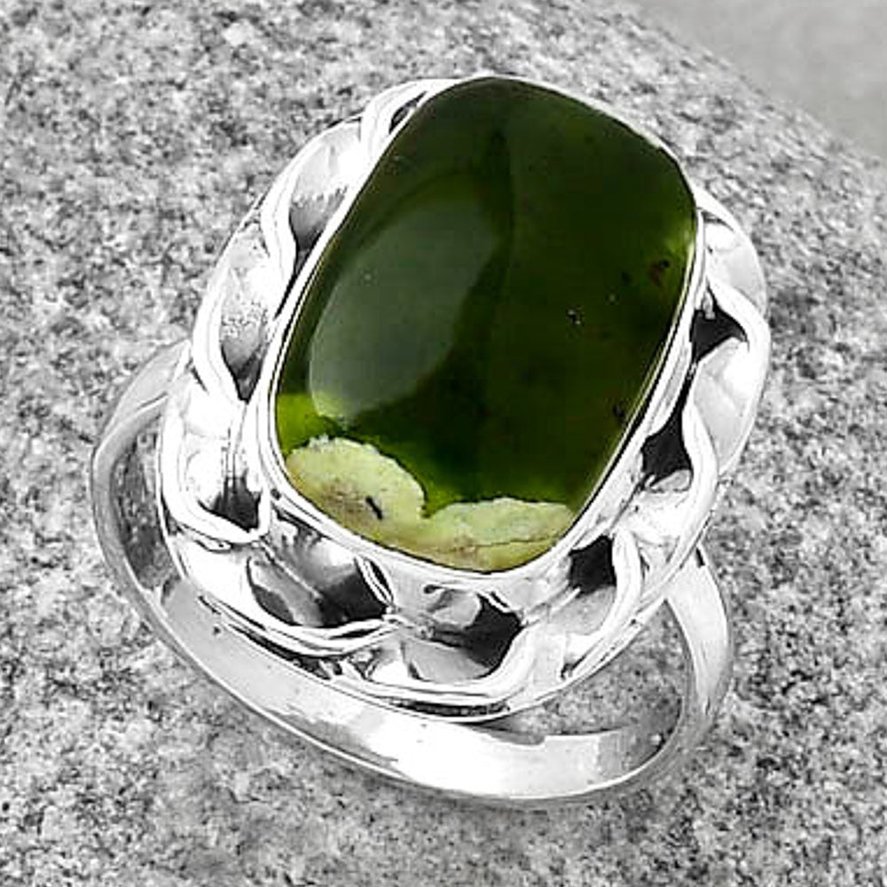 Natural Chrome Chalcedony Ring size-8 R-1083 SDR189243