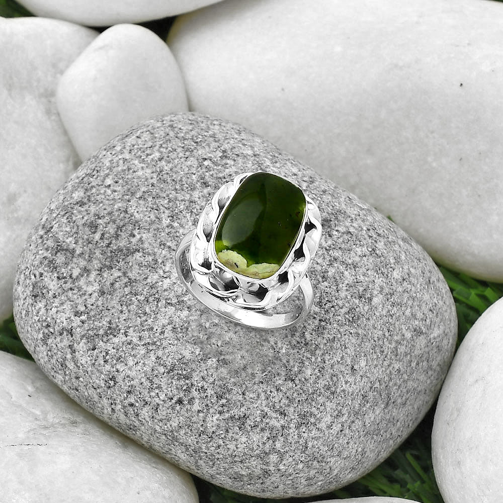 Natural Chrome Chalcedony Ring size-8 R-1083 SDR189243