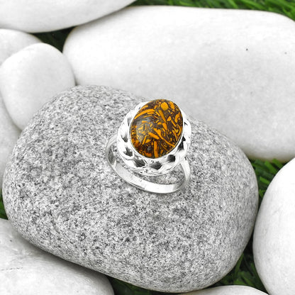 Natural Coquina Fossil Jasper India Ring size-9 R-1083 SDR189289