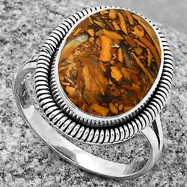Natural Coquina Fossil Jasper India Ring size-9 R-1208 SDR189383