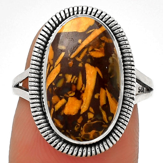 Natural Coquina Fossil Jasper India Ring size-7 R-1208 SDR189413