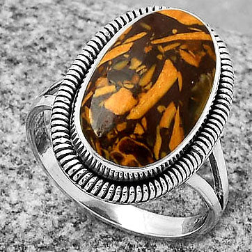 Natural Coquina Fossil Jasper India Ring size-7 R-1208 SDR189413