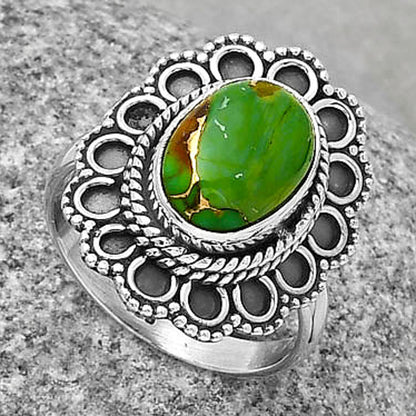 Copper Green Turquoise - Arizona Ring size-6.5 R-1256 SDR189672