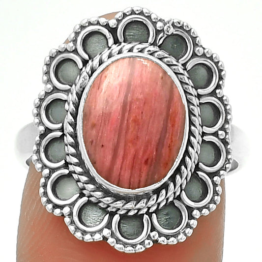 Natural Pink Tulip Quartz Ring size-7.5 R-1256 SDR189684