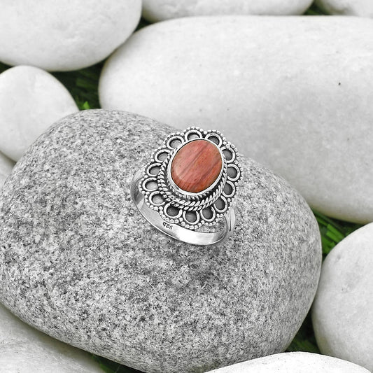 Natural Pink Tulip Quartz Ring size-7.5 R-1256 SDR189684