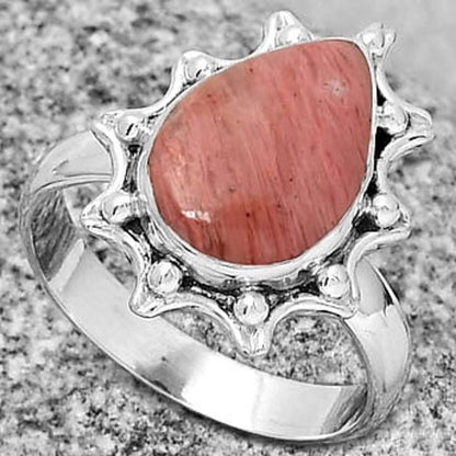 Natural Pink Tulip Quartz Ring size-8 R-1189 SDR189901