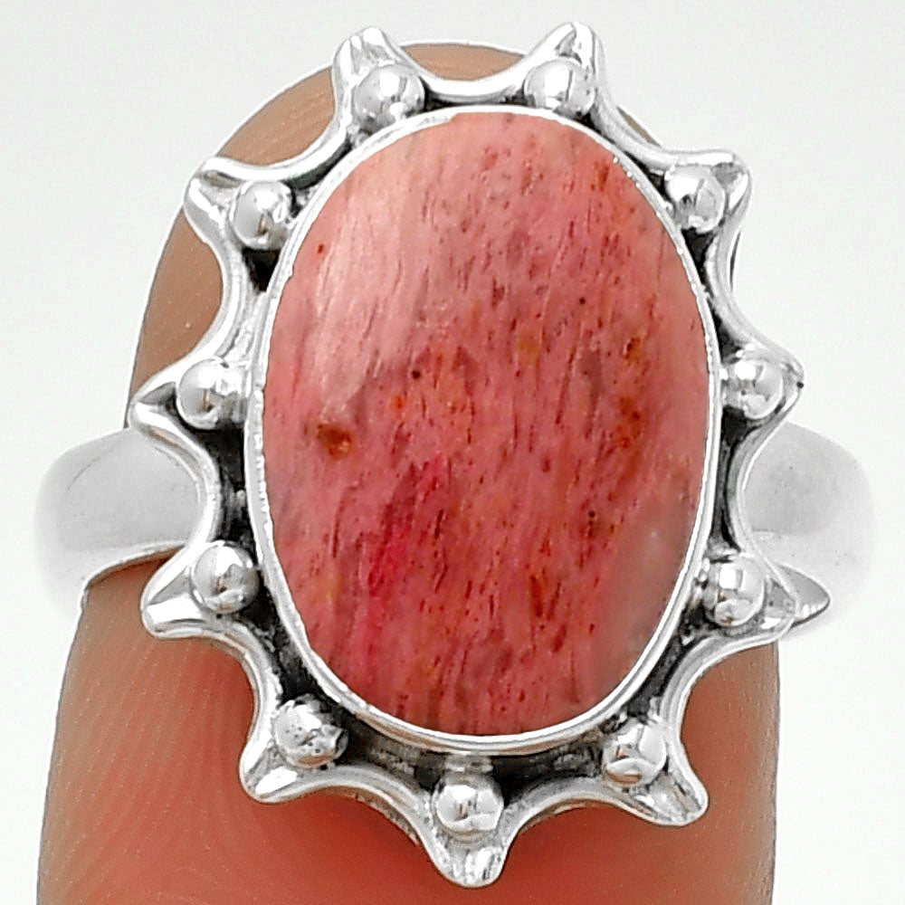 Natural Pink Tulip Quartz Ring size-7.5 R-1189 SDR189902