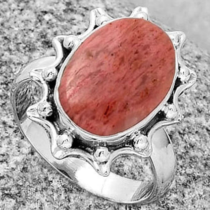 Natural Pink Tulip Quartz Ring size-7.5 R-1189 SDR189902