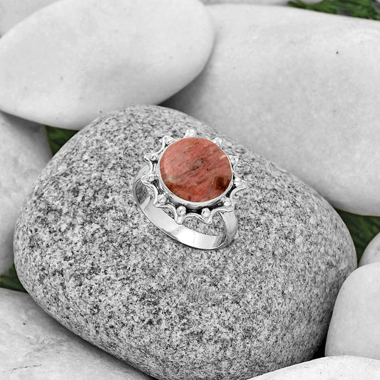 Natural Pink Tulip Quartz Ring size-8 R-1189 SDR189920