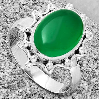 Natural Green Onyx Ring size-9 R-1189 SDR189926
