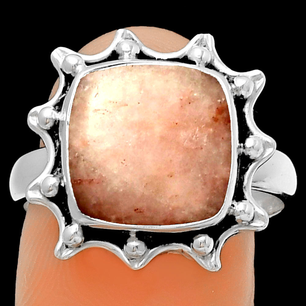 Natural Pink Scolecite Ring size-8.5 R-1189 SDR189931