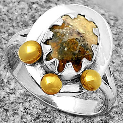 Two Tone - Indian Blanket Jasper Ring size-9 R-1503 SDR189975