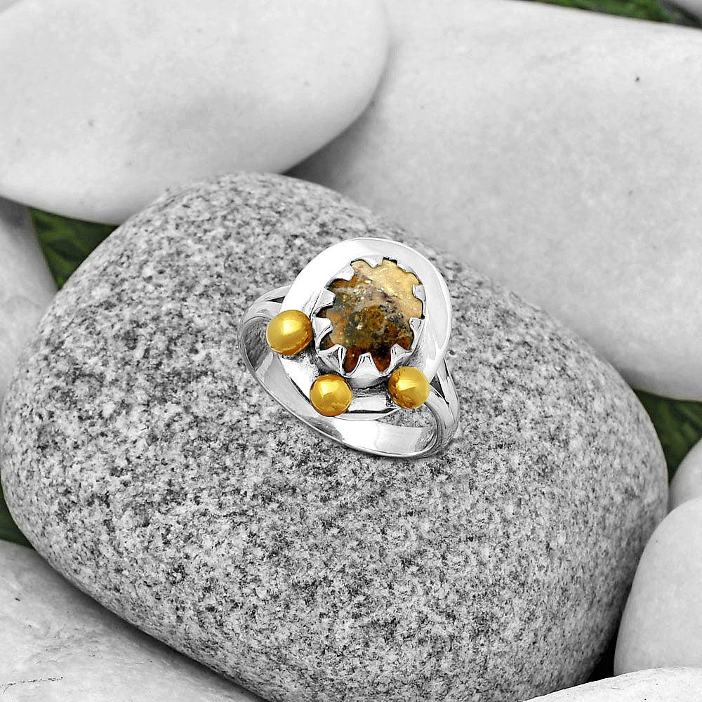Two Tone - Indian Blanket Jasper Ring size-9 R-1503 SDR189975