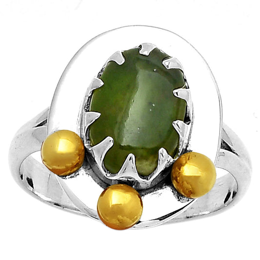 Two Tone Natural Chrome Chalcedony Ring size-8.5 R-1503 SDR189976