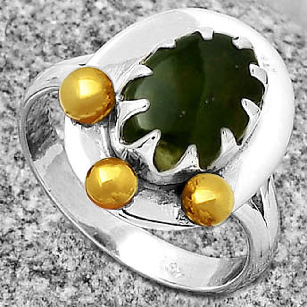 Two Tone Natural Chrome Chalcedony Ring size-8.5 R-1503 SDR189976