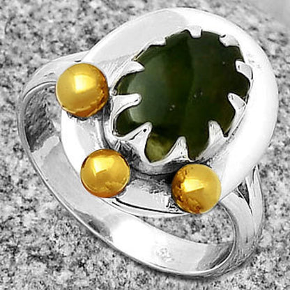 Two Tone Natural Chrome Chalcedony Ring size-8.5 R-1503 SDR189976