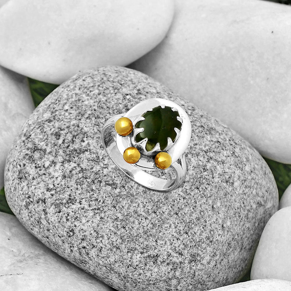 Two Tone Natural Chrome Chalcedony Ring size-8.5 R-1503 SDR189976