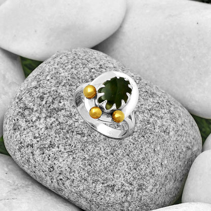 Two Tone Natural Chrome Chalcedony Ring size-8.5 R-1503 SDR189976