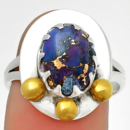 Two Tone - Copper Purple Turquoise Ring size-8 R-1503 SDR189982