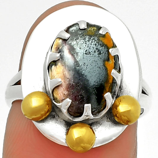 Two Tone - Indian Blanket Jasper Ring size-6 R-1503 SDR189992