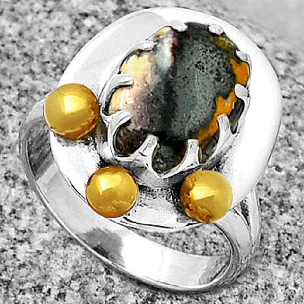 Two Tone - Indian Blanket Jasper Ring size-6 R-1503 SDR189992