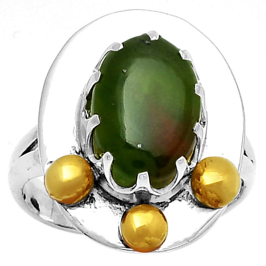 Two Tone - Natural Chrome Chalcedony Ring size-6 R-1503 SDR189995
