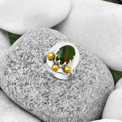 Two Tone - Natural Chrome Chalcedony Ring size-6 R-1503 SDR189995