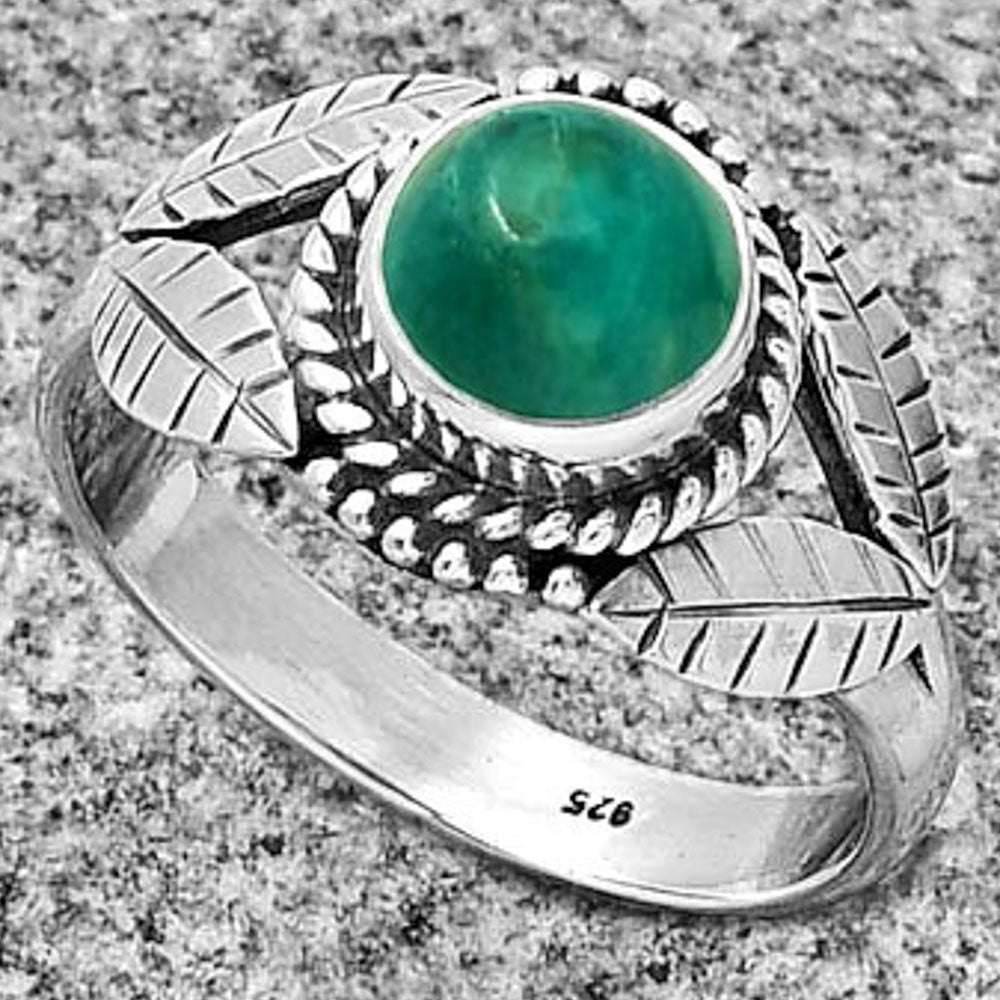Natural Turquoise Magnesite Ring size-7.5 R-1387 SDR190069