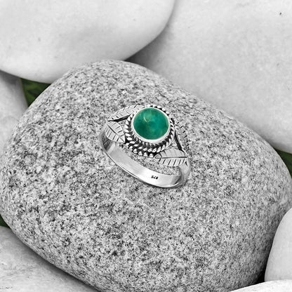 Natural Turquoise Magnesite Ring size-7.5 R-1387 SDR190069