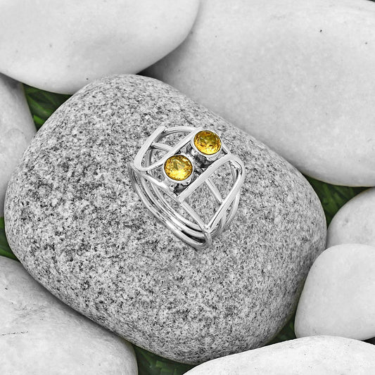 Natural Citrine Ring size-7.5 R-1465 SDR190128
